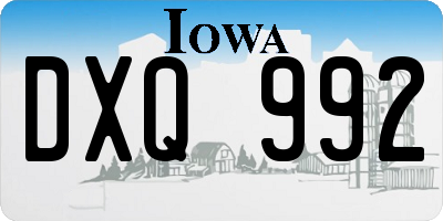 IA license plate DXQ992