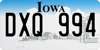 IA license plate DXQ994