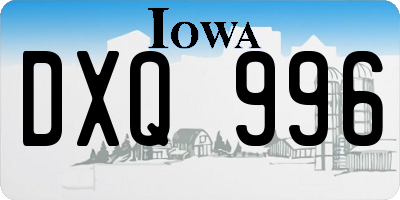 IA license plate DXQ996