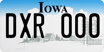 IA license plate DXR000