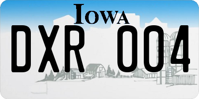 IA license plate DXR004