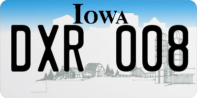 IA license plate DXR008