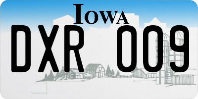 IA license plate DXR009