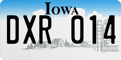 IA license plate DXR014