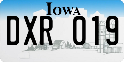 IA license plate DXR019