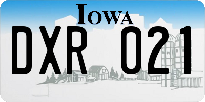 IA license plate DXR021