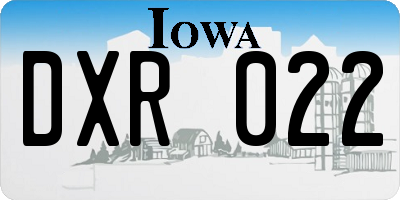 IA license plate DXR022