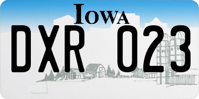 IA license plate DXR023