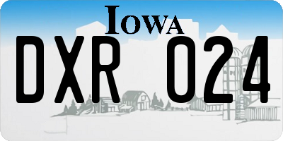 IA license plate DXR024