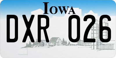 IA license plate DXR026