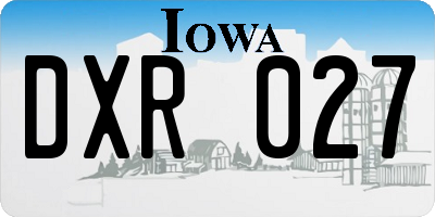 IA license plate DXR027