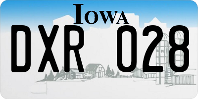 IA license plate DXR028