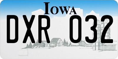 IA license plate DXR032
