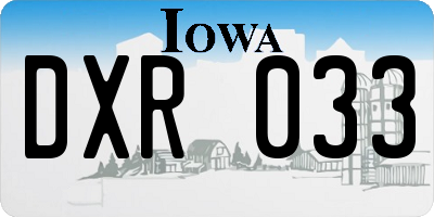 IA license plate DXR033