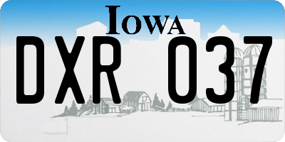 IA license plate DXR037