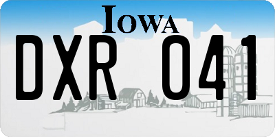 IA license plate DXR041