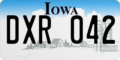 IA license plate DXR042
