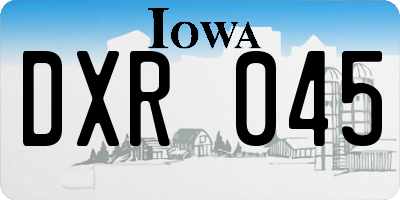 IA license plate DXR045