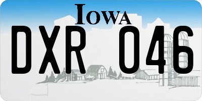 IA license plate DXR046