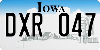IA license plate DXR047