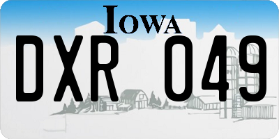 IA license plate DXR049