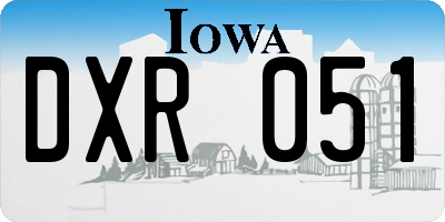 IA license plate DXR051