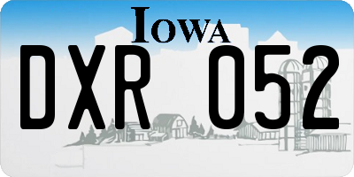 IA license plate DXR052