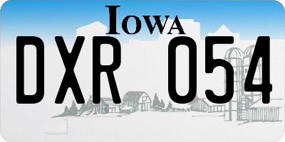 IA license plate DXR054