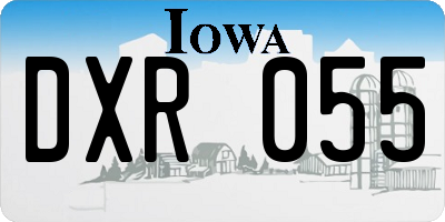 IA license plate DXR055