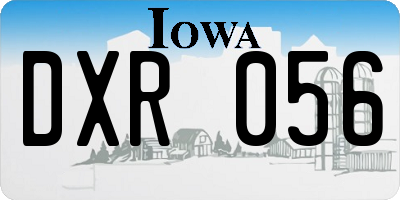 IA license plate DXR056
