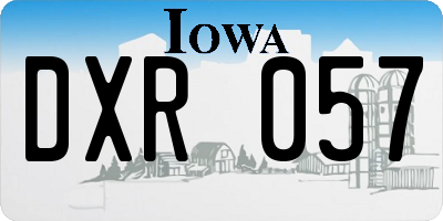 IA license plate DXR057
