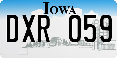 IA license plate DXR059