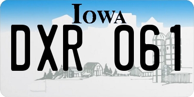 IA license plate DXR061