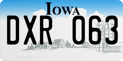 IA license plate DXR063