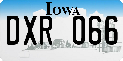 IA license plate DXR066