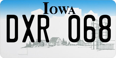 IA license plate DXR068