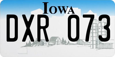 IA license plate DXR073