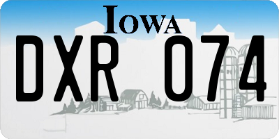 IA license plate DXR074