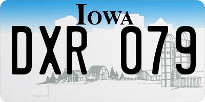IA license plate DXR079