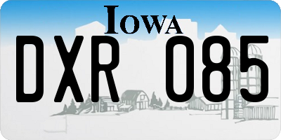 IA license plate DXR085