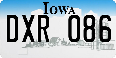 IA license plate DXR086