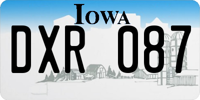 IA license plate DXR087