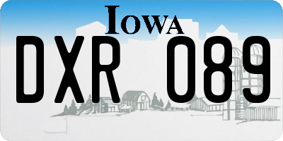 IA license plate DXR089