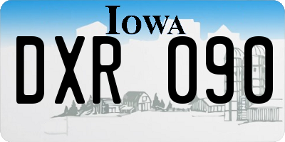 IA license plate DXR090