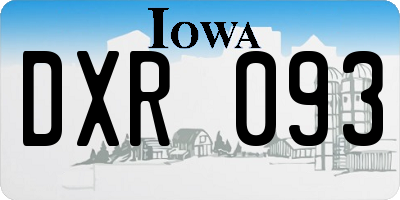 IA license plate DXR093