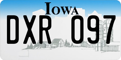IA license plate DXR097