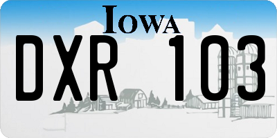 IA license plate DXR103