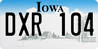 IA license plate DXR104