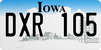 IA license plate DXR105