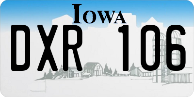 IA license plate DXR106